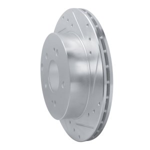 Mitsubishi Eclipse Brake Rotor (1) - Rear Right - R1 Concepts - Drilled & Slotted - Silver - `06-`12